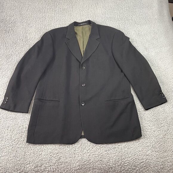 VTG Hugo Boss Sport Coat Jacket Blazer Mens 40R 3 Button USA Made Wool Black - Picture 1 of 16